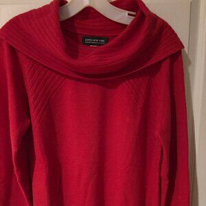 Jones NY 100% Cashmere Cowl Neck Sweater, Pretty Red, Size Large